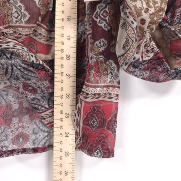 NWT HAVER‎ LONDON Chiffon Floral Button Down Shirt 2 Ways Untied Tied Size S/P - Picture 5 of 11